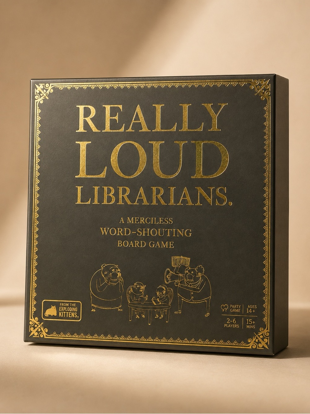 Really Loud Librarians Board Game - Black & Gold Edition by Exploding Kittens